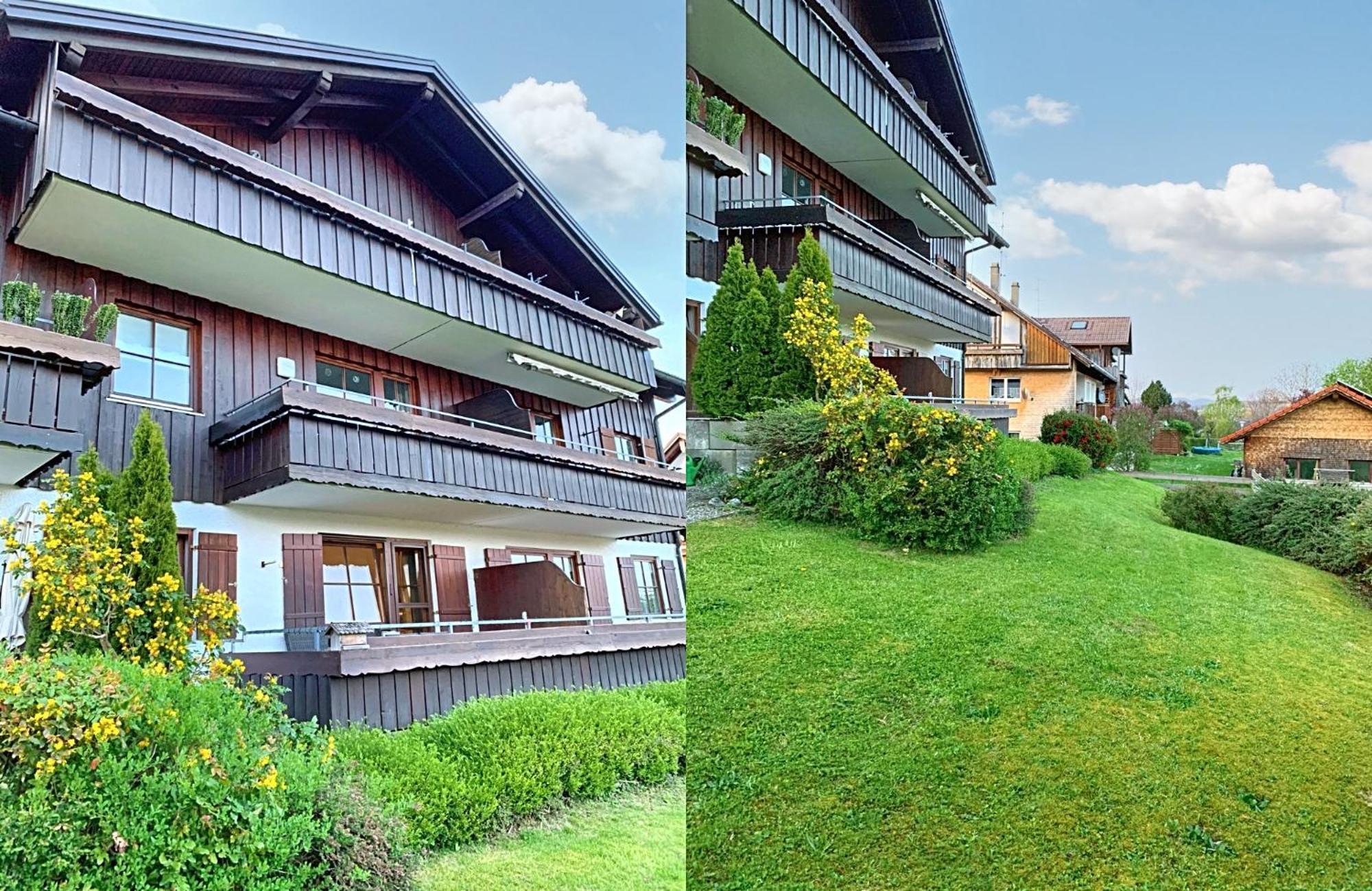Lindners Hideaways - Bergnest Lodge - Bergblick Fewo 6 Pers Balkon Garten Hund Ski Unterkunft Luftkurort Oberreute Naehe Buchenegger Wasserfaelle Eistobel Bodensee Esterno foto