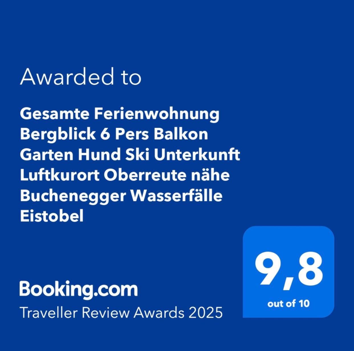 Lindners Hideaways - Bergnest Lodge - Bergblick Fewo 6 Pers Balkon Garten Hund Ski Unterkunft Luftkurort Oberreute Naehe Buchenegger Wasserfaelle Eistobel Bodensee Esterno foto